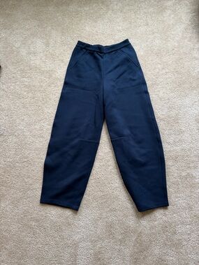 Navy barrel-Leg Casual Sweatpants